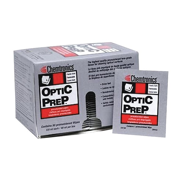 Chemtronics Optical Wipes, 8 1/4" x 4", 50 ct, PK50 - CP410