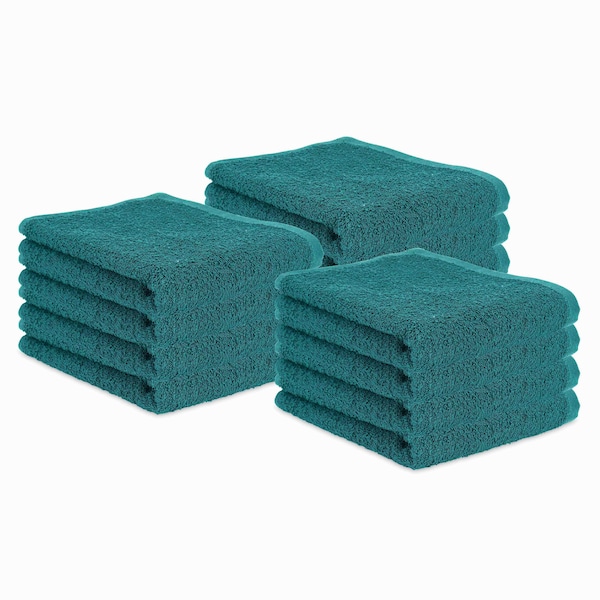 Monarch Brands Terry Polishing Hand Towel 0, Hunter Green, 120PK - N030-HG1627-4-CS