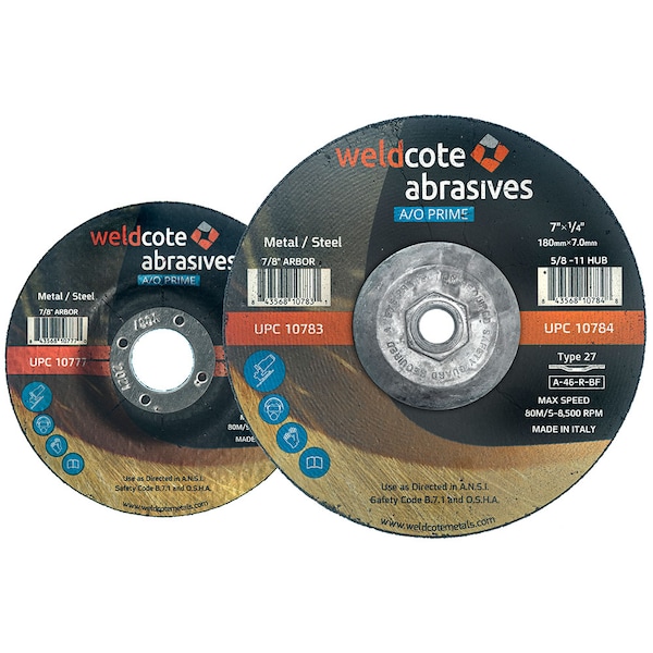 Weldcote Muela de Rectificar 9 X 1/4 X 7/8 T27, A24-R-Bf A-Prime - 10785.