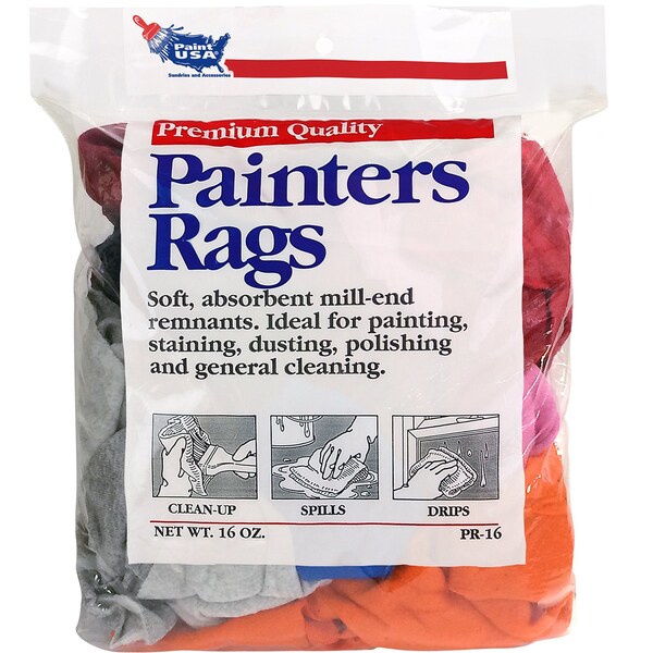 Intex Paint USA Assorted Colors Cotton Knit Cleaning Cloth 16 oz 16 pk - K-PR-16CP