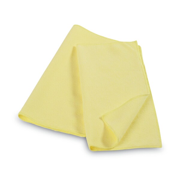 Rubbermaid Commercial Microfiber Cleaning Cloths, 16 x 16, Yellow, PK24 - 1820584