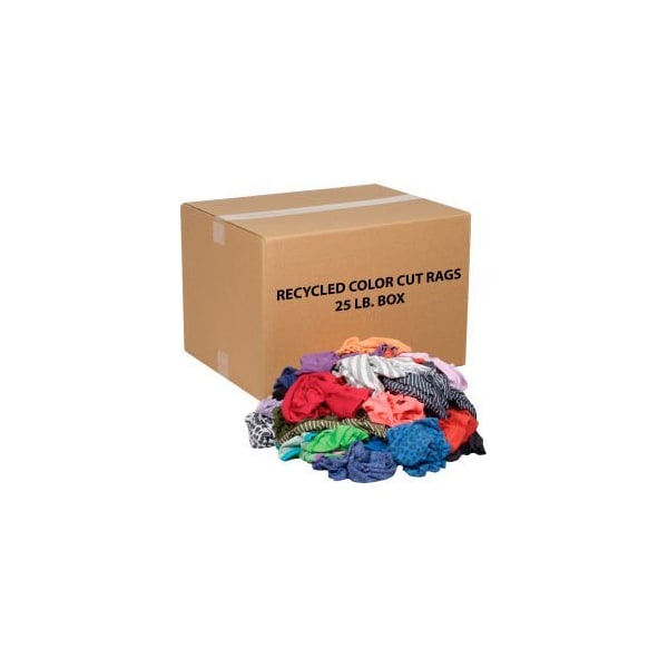 Monarch Brands Recycled Mixed Color Cut Rags 25 Lb. Box - R020-C45-PU*25