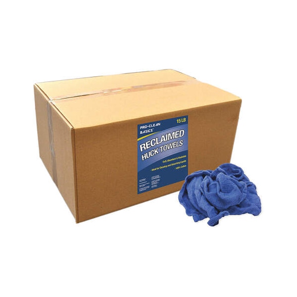 Proclean Basics Cotton Reclaimed Huck Towel 15 lb. Varies Sizes, Blue, Green - Z99101