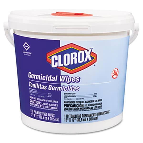 Clorox Clorox 30358 Germicidal Wipes- 12 x 12- White- 110/Canister - 30358