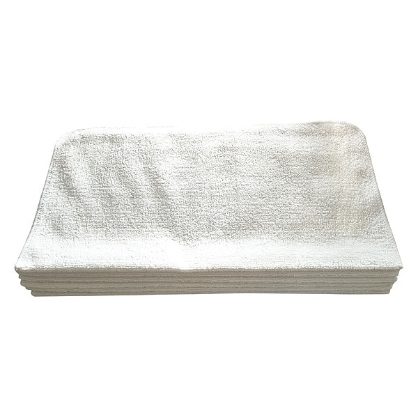 Tough Guy Microfiber Cloth Wipe 16" x 16", White, 12PK - 32UV09