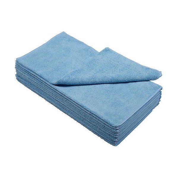 Global Industrial 16 x 16 300 GSM Microfiber Cleaning Cloths, Blue, 12PK - 670235