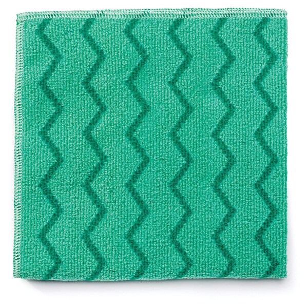 Rubbermaid Commercial Reusable Cleaning Cloths, Microfiber, 16 x 16, Green, PK12 - FGQ62000GR00