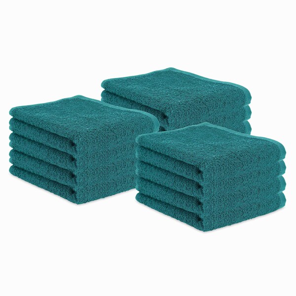 Monarch Brands Terry Polishing Hand Towel , Hunter Green, 12PK - P-N030-HG1627-4