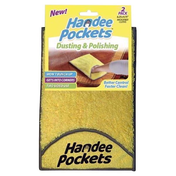 Handee Pockets Handee Pockets Microfiber Cleaning Cloth 6.25 in. W X 9.75 in. L 2 pk - 33424