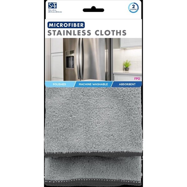 Viking Schroeder & Tremayne Microfiber Cleaning Cloth 12 in. W X 16 in. L 2 pk - 239700
