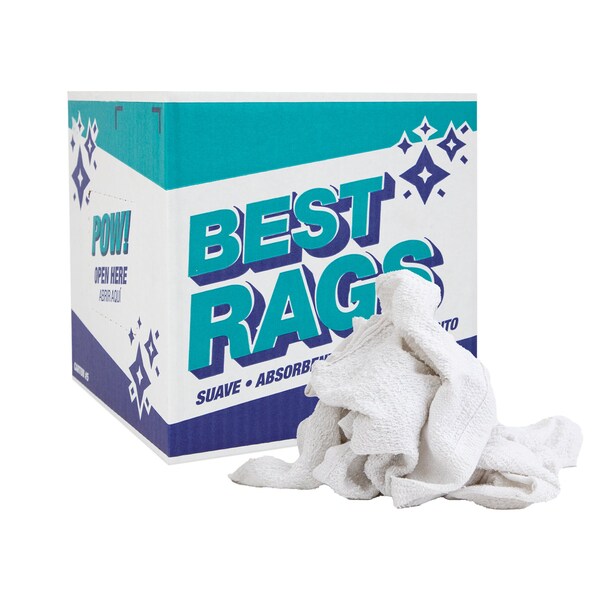 Monarch Washcloth Size Terry Wipers - WHITE 5lb Box - N-W11-5