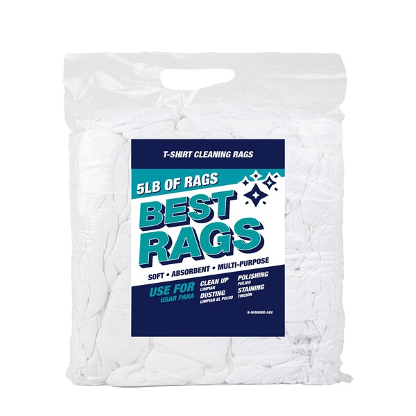 Monarch T-Shirt Cleaning Rags - Pre-Washed - 5 lb Bag - N-W48NWB-5BG