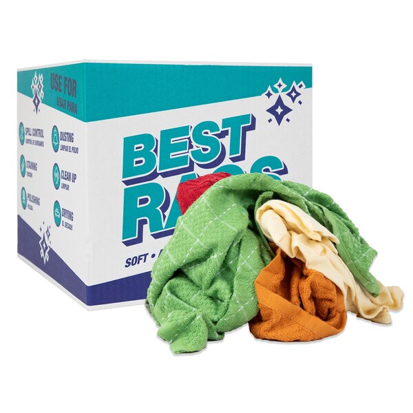Monarch Hand Towel Size Terry Wipers - COLORED 10 lb box - N-C54-10