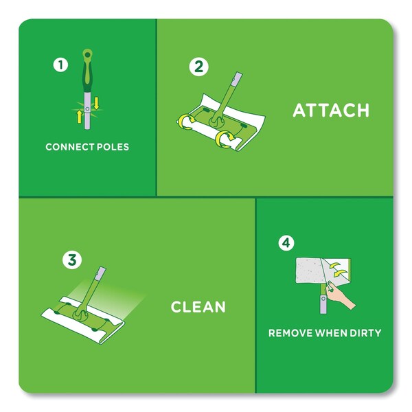 Swiffer Heavy-Duty Dry Refill Cloths, White, 11 x 8.5, 32PK - 77198