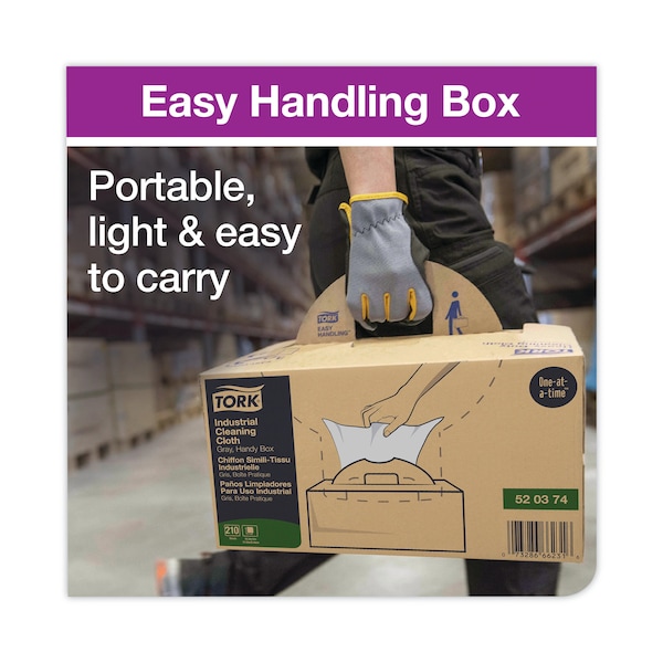 Tork Tork Industrial Cleaning Cloth Gray W7, One-at-a-Time Dispensing, 1 x 210 Cloths, 520374 - 520374