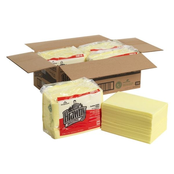 Georgia-Pacific Rayon Dust Cloth 17" x 24", Yellow, 200PK - 29616