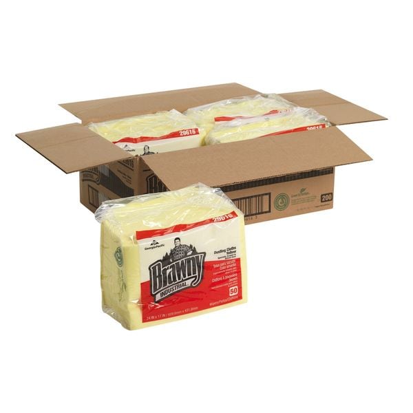 Georgia-Pacific Rayon Dust Cloth 17" x 24", Yellow, 200PK - 29616