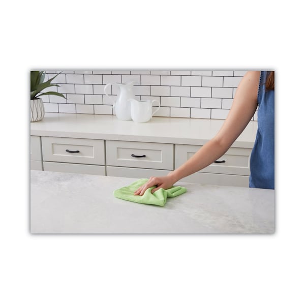 Boardwalk Microfiber Cleaning Cloths, 16 x 16, Green, PK24 - 2164037