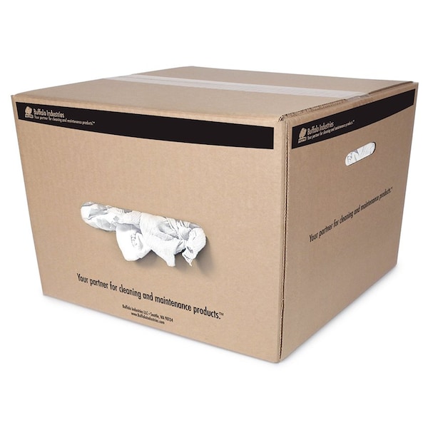 Buffalo Industries 25 Lb  White Tee Shirt Rags - 10524