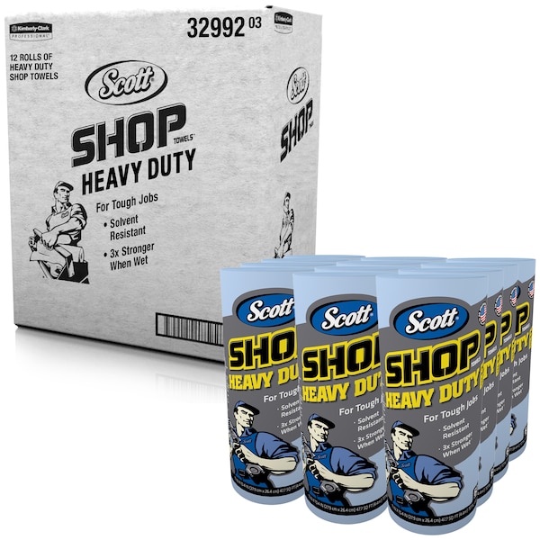 Kimberly-Clark Professional Hydroknit Scott Pro Shop Towels 11" x 10.4", Blue - 32992