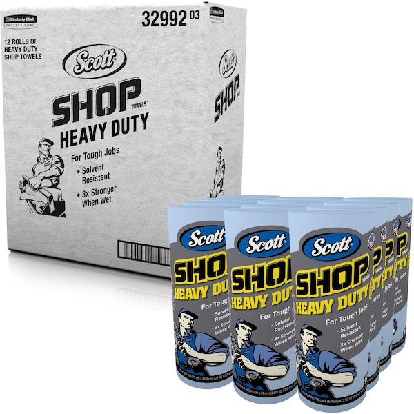 Kimberly-Clark Professional Hydroknit Scott Pro Shop Towels 11" x 10.4", Blue - 32992