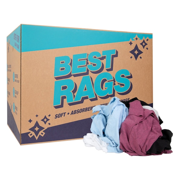 Monarch Brands T-Shirt Reclaimed Rags - Colored - 50 lb Bag - R-C45-50BG