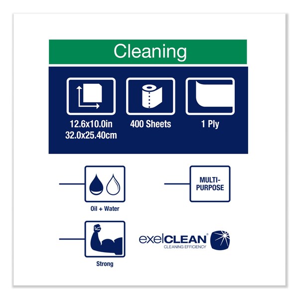 Tork Tork Heavy Duty Cleaning Cloth White W2, Centerfeed, 1 x 400 Cloths, 530137 - 530137