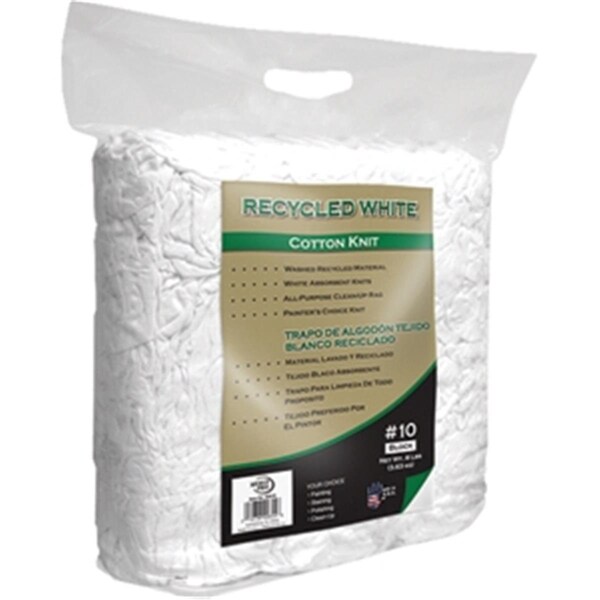 Gourmetgalley 625 Block Recycled White Cotton Knit Wiping Cloth - White - No. 10 - GO3565717