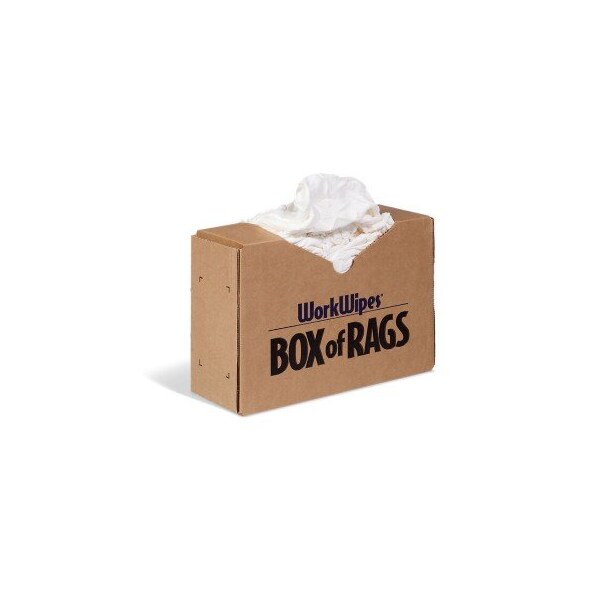 Workwipes New White 100% Cotton Rags in Box 1 box - WIP595
