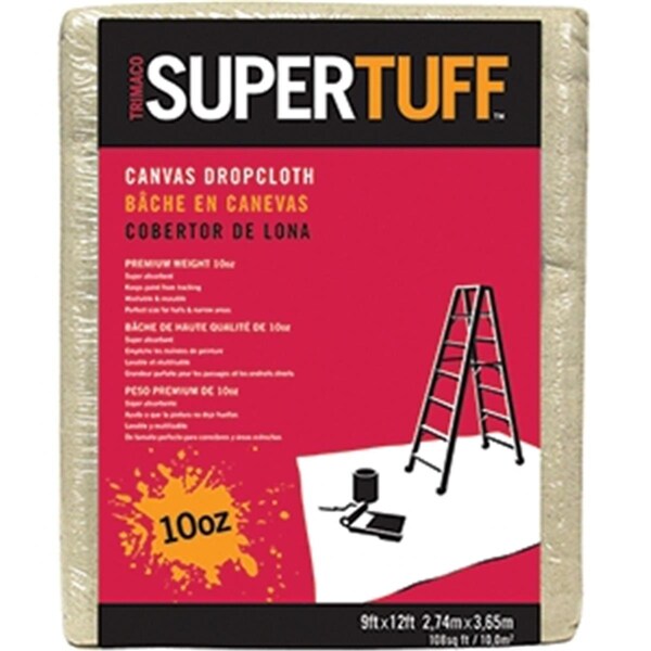 Trimaco 51121 9 x 12 ft 10 oz Super Tuff Canvas Drop Cloth - 047034511218