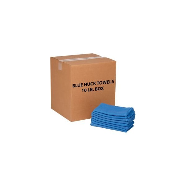 Monarch Brands 100% Cotton Blue Huck Towels 10 Lb. Box - N010-C67*10