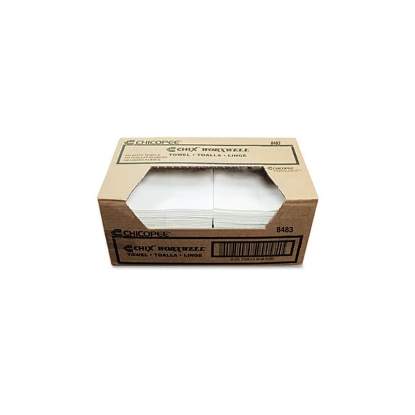 Chicopee Chicopee, DURAWIPE SHOP TOWELS, 13 X 15, FLAT, WHITE, 300PK - 8483