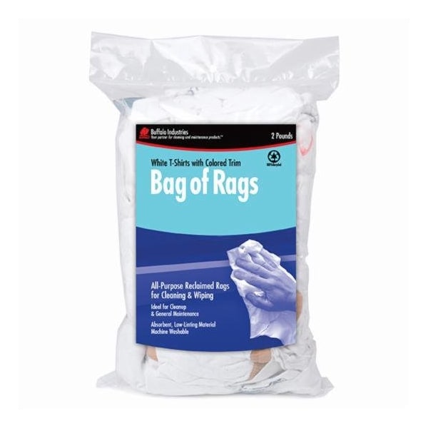 Buffalo Industries 2 Lb  White Tee Shirt W/Trim - 10267