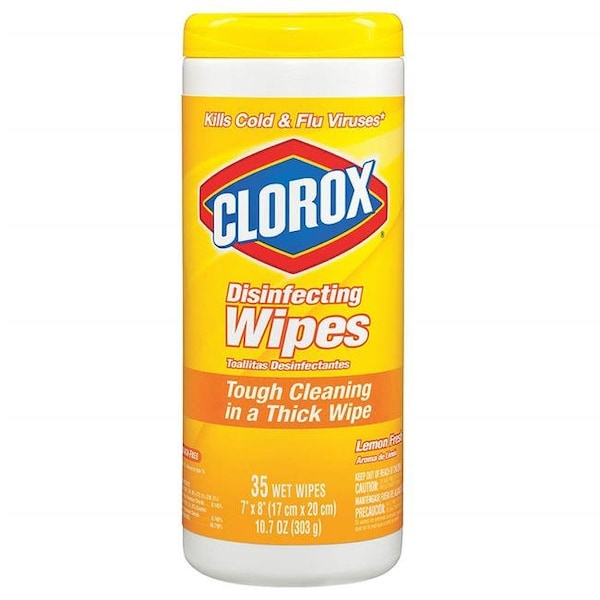 Clorox Clorox 01594 Lemon Fresh Wipes Disinfecting Wipe; 35 Count Case of 12 - 1594