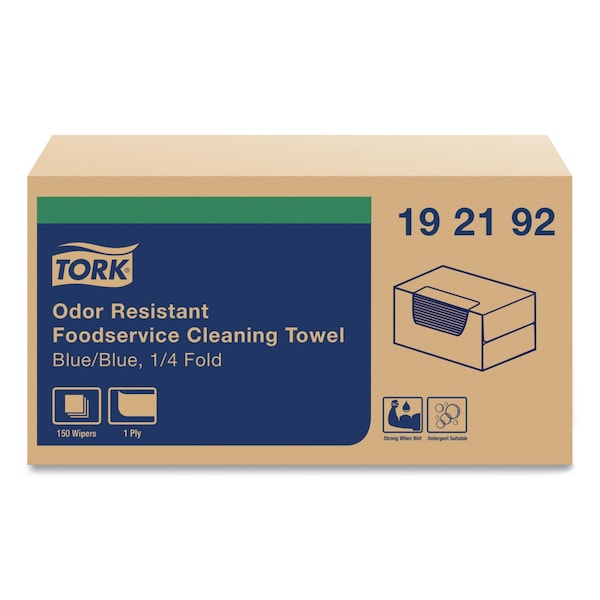 Tork Foodservice Cloth, 13 x 24, Blue, 150PK - 192192