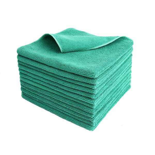 Dri By Tricol Clean Multi-Purpose Cloth,  Green, 300 GSM, 16 x 16 in, 12 PK - GW-3D4K-GR3J