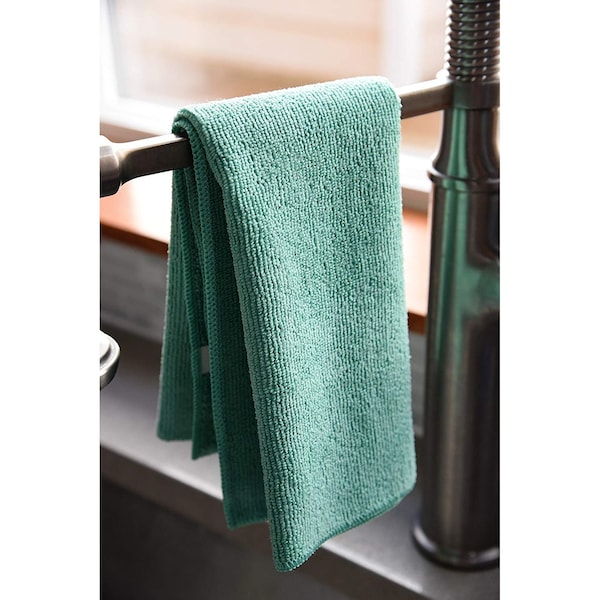 Dri By Tricol Clean Multi-Purpose Cloth,  Green, 300 GSM, 16 x 16 in, 12 PK - GW-3D4K-GR3J