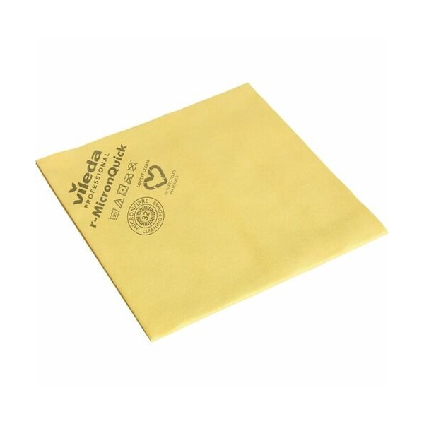 Vileda Professional Cleaning Cloths, Microfiber, Nonwoven, 15inx16in, YW, 20PK - VLD170634