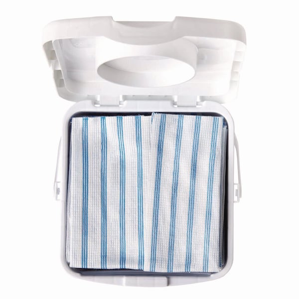 Rubbermaid Commercial Disposable Microfiber Cleaning Cloths, Blue/White, 12 x 12, PK600 - 2134283