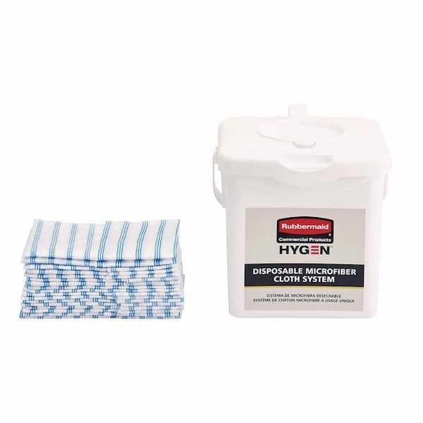 Rubbermaid Commercial Disposable Microfiber Cleaning Cloths, Blue/White, 12 x 12, PK600 - 2134283