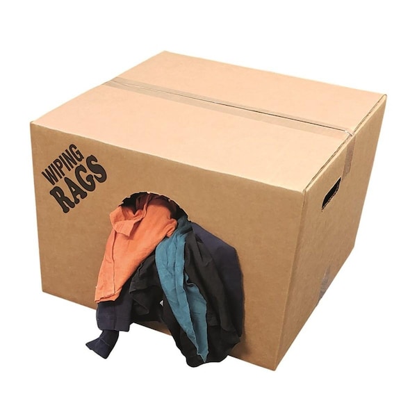 Fytertech Z-Rag Bulk Reclaimed Mixed Color T-Shirt Rags, 50 lbs. - WR6010C-50