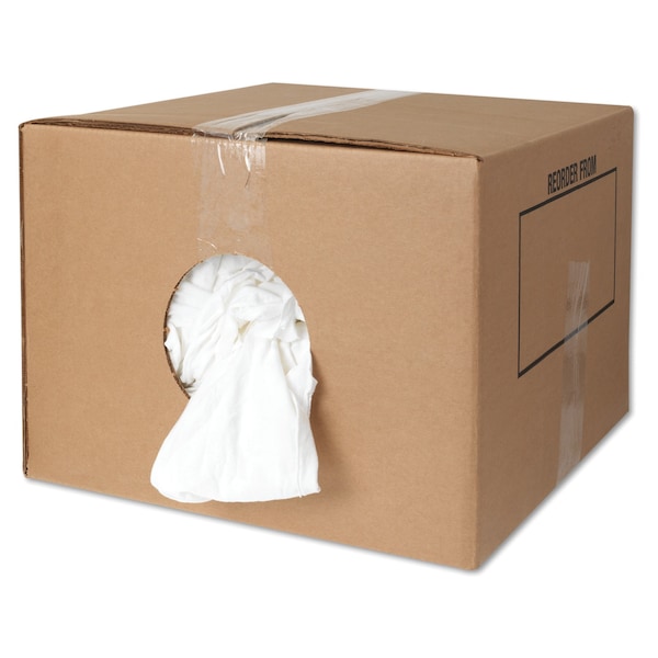 Hospeco New Bleached White T-Shirt Rags, 25 Pounds/Bag - 455-25