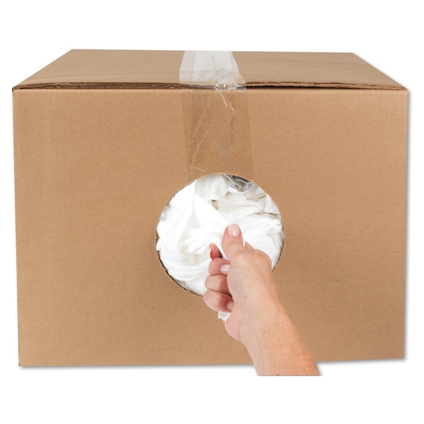 Hospeco New Bleached White T-Shirt Rags, 25 Pounds/Bag - 455-25