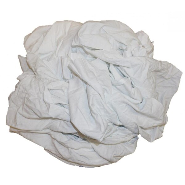 Absorbents Midwest Reclaimed White Cotton Sheeting Cloth Rags, 25lb Box - 30-450-B