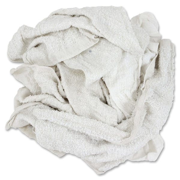 Hospeco Woven Terry Rags, White, 15 x 17, 25 lb/Carton - 537-25