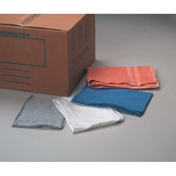 Hospeco Recycled Cotton T-shirt Cloth Rag 25 lb. Varies, White, 200PK - 457-25