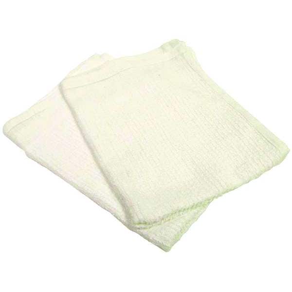 Zoro Select Cotton All-Purpose Terry Cleaning Towels, White, 14 in x 17 in, 12/Box, 12 Pack - 51702