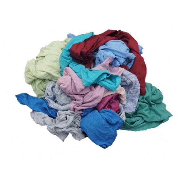 Absorbents Midwest Reclaimed Mulitcolored T-Shirt Rags, 25lb Box - 20-202-B