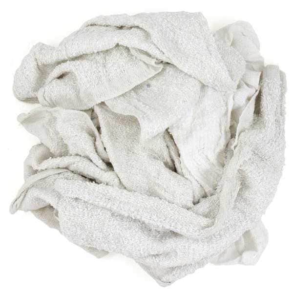 Zoro Select Recycled Cotton Turkish Shop Towels 25 lb. Varies, White - 537-25N
