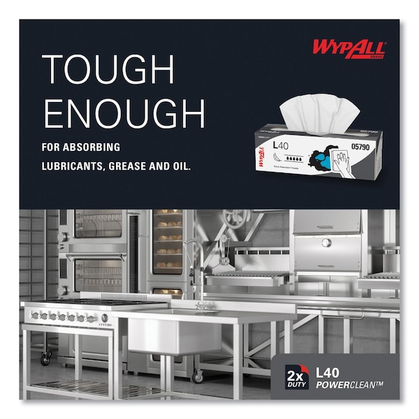 Wypall L40 Towels, POP-UP Box, White, 16 2/5 x 9 4/5, 100/Box, PK9 - 5790